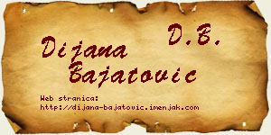 Dijana Bajatović vizit kartica